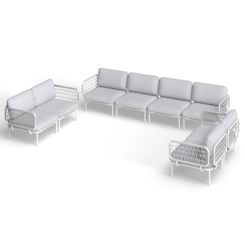 Ensemble de canapé d'angle d'extérieur avec coussins pour conversation