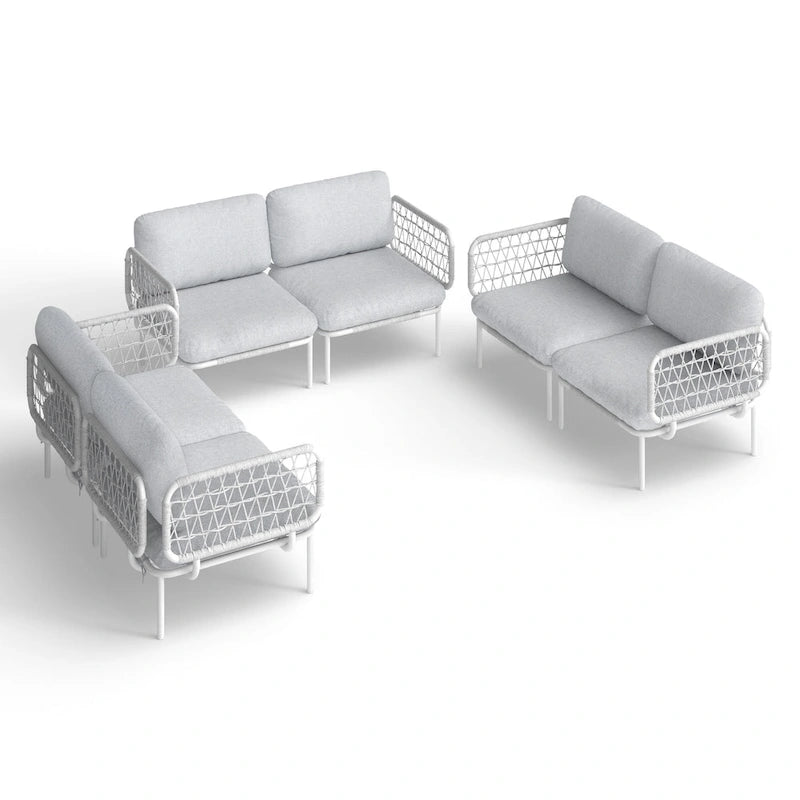 Ensemble de canapé d'angle d'extérieur avec coussins pour conversation