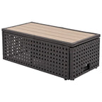 Ensemble de canapé d'angle d'extérieur en rotin 6 pièces avec siège réglable et table avec bac à glaçons