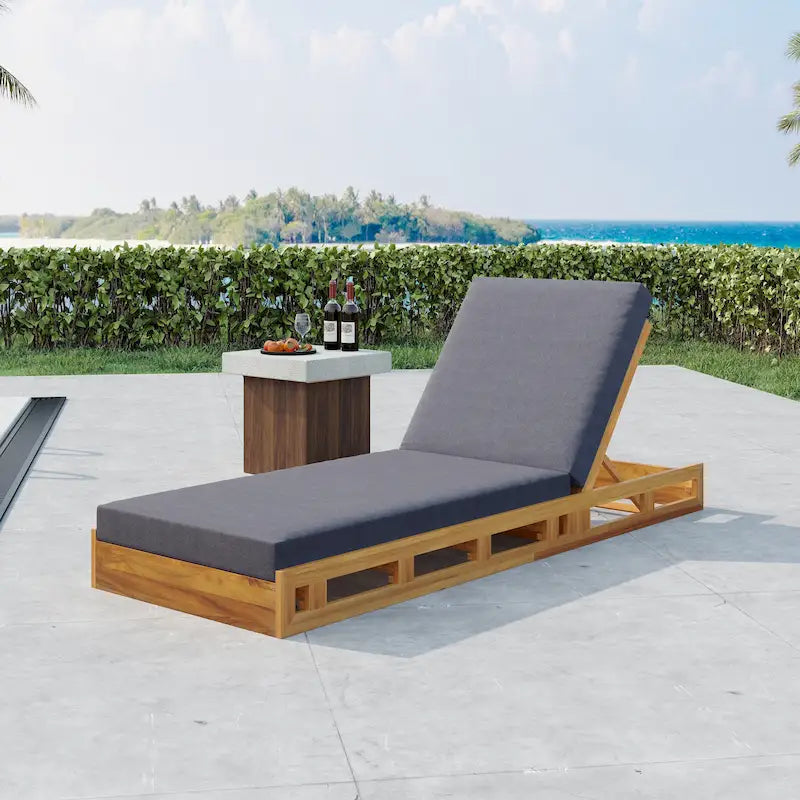 Christopher Knight Home - Ensemble de chaises longues de jardin en acacia Johnson