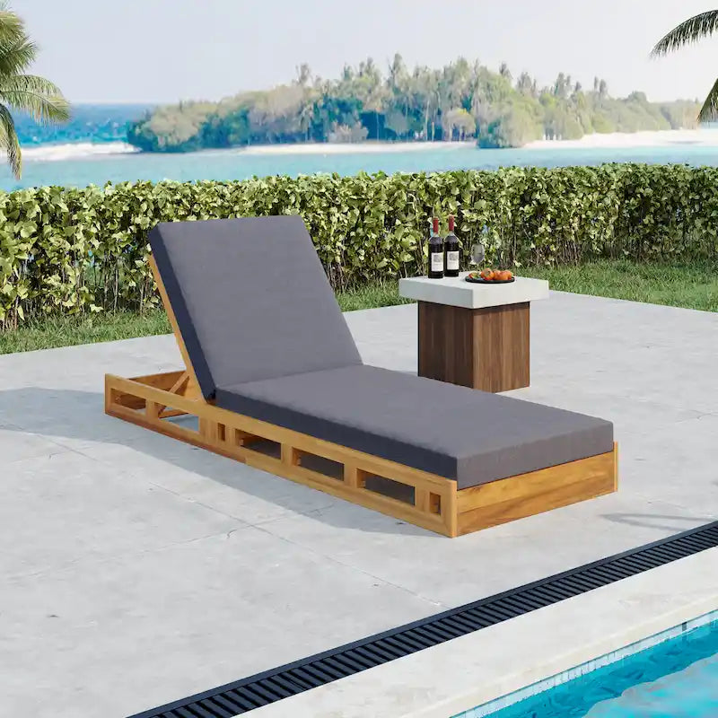 Christopher Knight Home - Ensemble de chaises longues de jardin en acacia Johnson