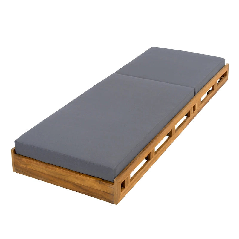 Christopher Knight Home - Ensemble de chaises longues de jardin en acacia Johnson