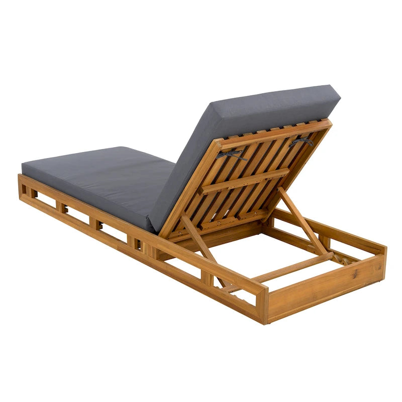 Christopher Knight Home - Ensemble de chaises longues de jardin en acacia Johnson