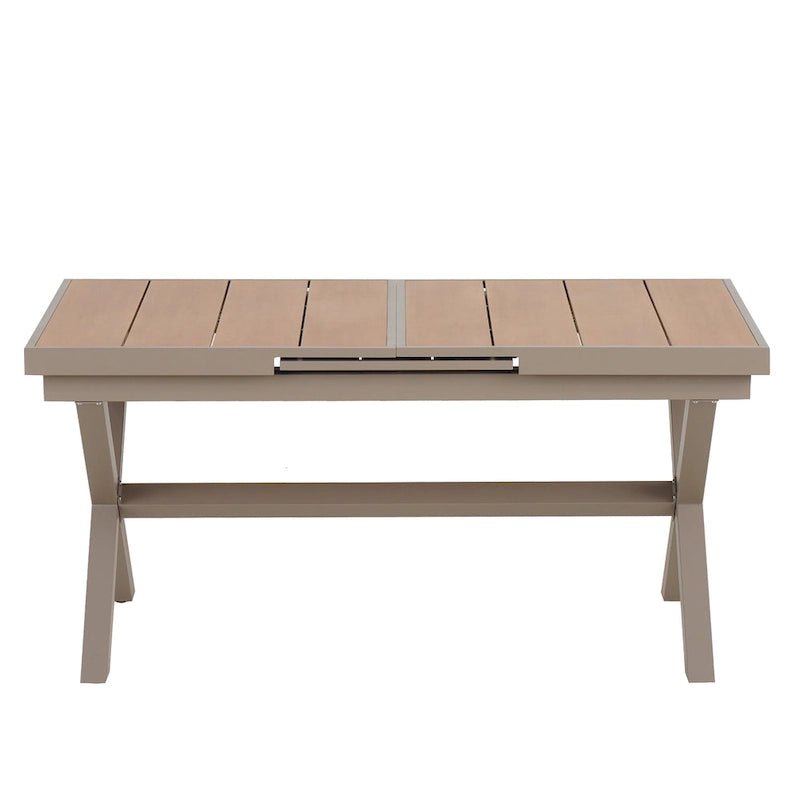 Ensemble de salle à manger d'extérieur extensible 7 pièces avec table extensible et 6 fauteuils