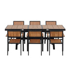 Ensemble de salle à manger d'extérieur extensible 7 pièces avec table extensible et 6 fauteuils