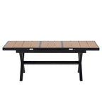 Ensemble de salle à manger d'extérieur extensible 7 pièces avec table extensible et 6 fauteuils