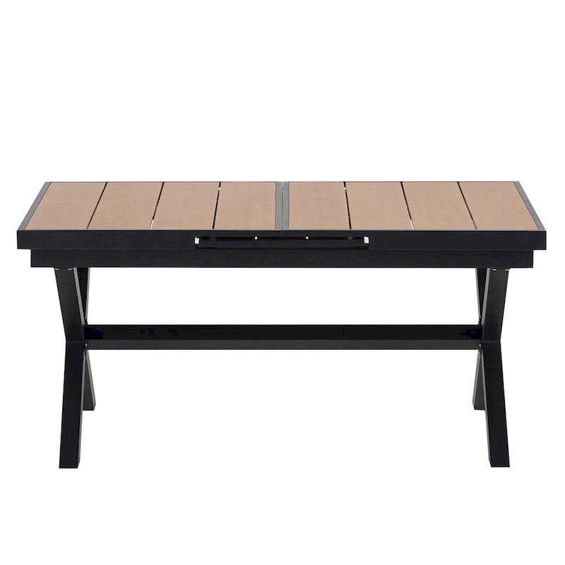 Ensemble de salle à manger d'extérieur extensible 7 pièces avec table extensible et 6 fauteuils