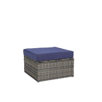 Ensemble de canapé modulaire d'extérieur 8 pièces en rotin pour patio avec table basse en verre trempé