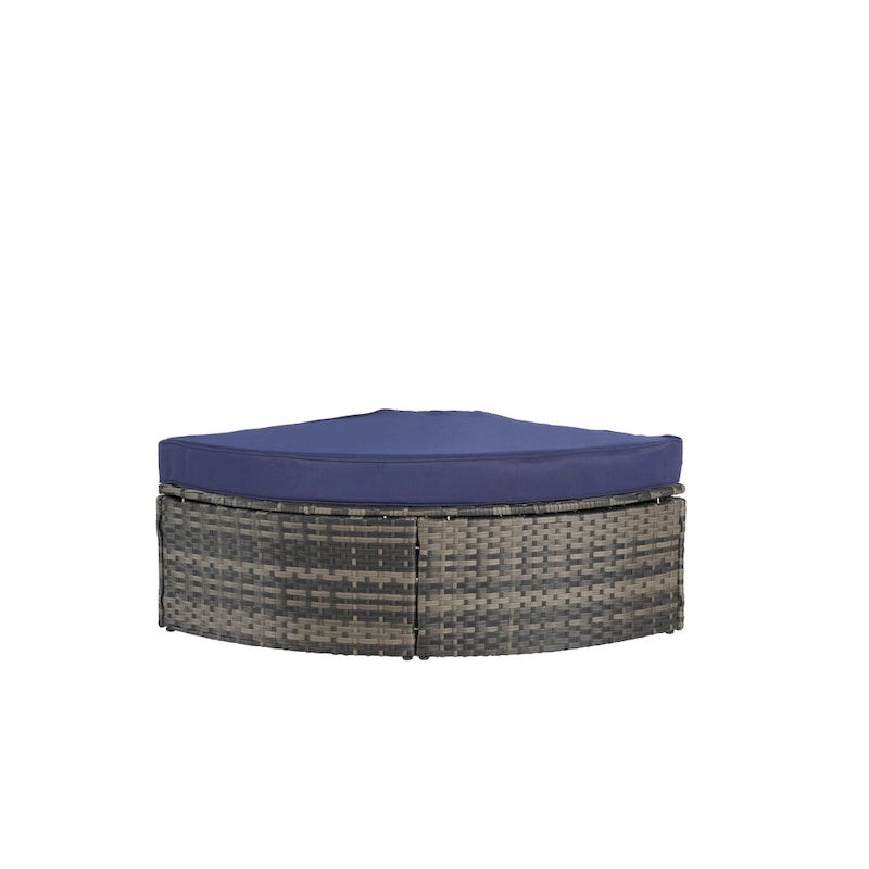 Ensemble de canapé modulaire d'extérieur 8 pièces en rotin pour patio avec table basse en verre trempé