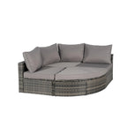 Ensemble de canapé modulaire d'extérieur 8 pièces en rotin pour patio avec table basse en verre trempé