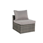 Ensemble de canapé modulaire d'extérieur 8 pièces en rotin pour patio avec table basse en verre trempé