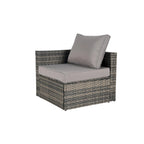 Ensemble de canapé modulaire d'extérieur 8 pièces en rotin pour patio avec table basse en verre trempé