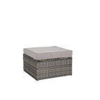Ensemble de canapé modulaire d'extérieur 8 pièces en rotin pour patio avec table basse en verre trempé