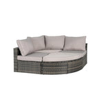 Ensemble de canapé modulaire d'extérieur 8 pièces en rotin pour patio avec table basse en verre trempé