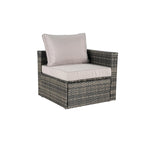 Ensemble de canapé modulaire d'extérieur 8 pièces en rotin pour patio avec table basse en verre trempé