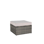 Ensemble de canapé modulaire d'extérieur 8 pièces en rotin pour patio avec table basse en verre trempé