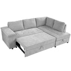 Canapé-lit d'angle 4 places avec lit gigogne et rangement, 91,5 po