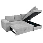 Canapé-lit d'angle 4 places avec lit gigogne et rangement, 91,5 po