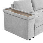 Canapé-lit d'angle 4 places avec lit gigogne et rangement, 91,5 po