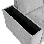 Canapé-lit d'angle 4 places avec lit gigogne et rangement, 91,5 po