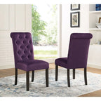 Ensemble de salle à manger 5 pièces de style moderne avec table ronde à piètement croisé et 4 chaises rembourrées en lin capitonné