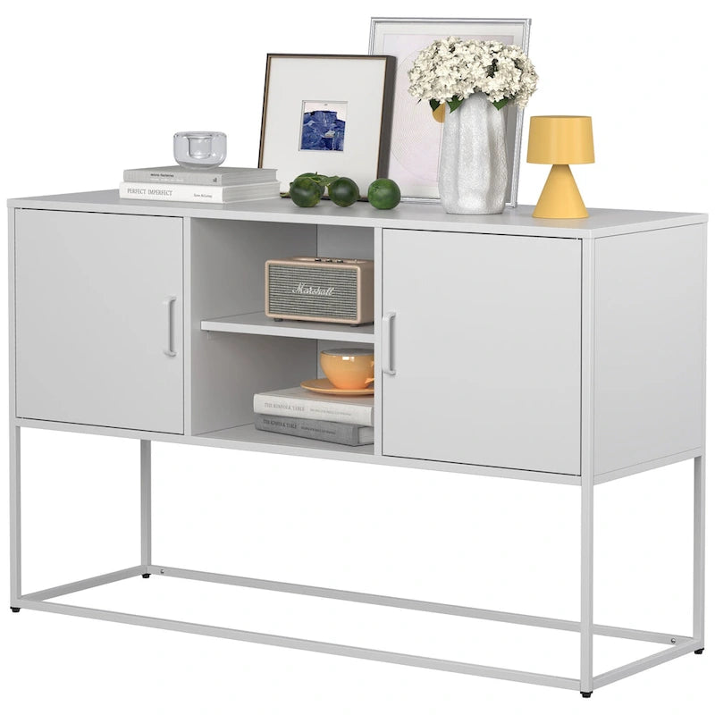 Bahut moderne avec deux portes et étagères de rangement pour salon, chambre, salle à manger