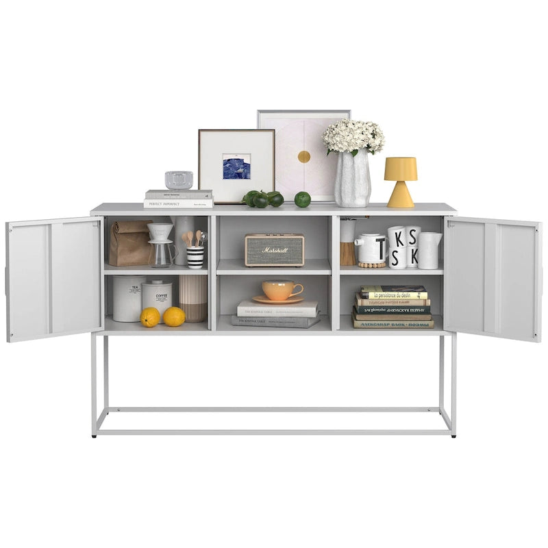 Bahut moderne avec deux portes et étagères de rangement pour salon, chambre, salle à manger