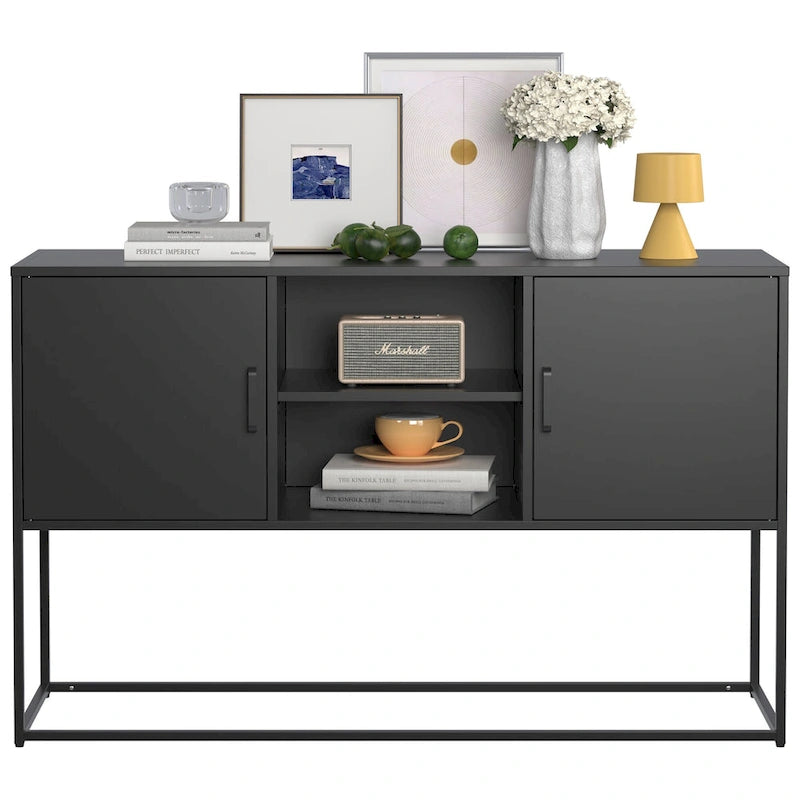 Bahut moderne avec deux portes et étagères de rangement pour salon, chambre, salle à manger