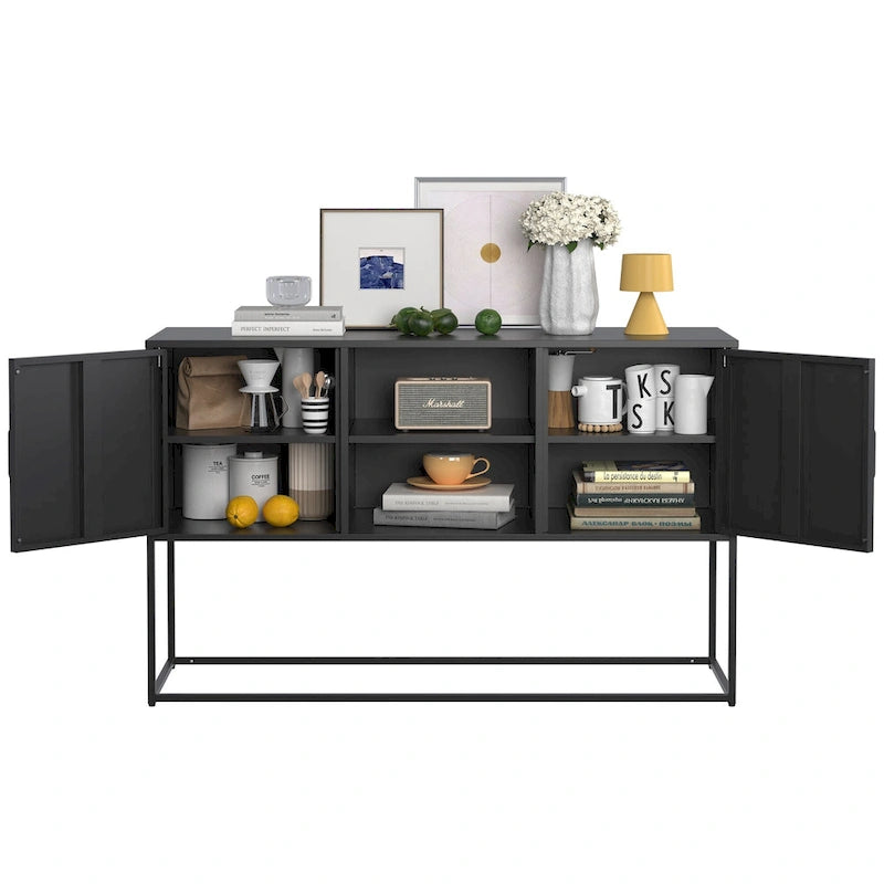 Bahut moderne avec deux portes et étagères de rangement pour salon, chambre, salle à manger