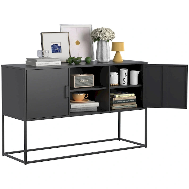 Bahut moderne avec deux portes et étagères de rangement pour salon, chambre, salle à manger