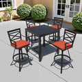 Ensemble de 3 ou 5 tabourets de bar pivotants et table de patio en aluminium pour l'extérieur