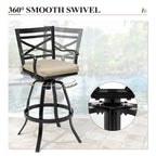 Ensemble de 3 ou 5 tabourets de bar pivotants et table de patio en aluminium pour l'extérieur