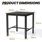 Ensemble de 3 ou 5 tabourets de bar pivotants et table de patio en aluminium pour l'extérieur