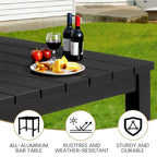 Ensemble de 3 ou 5 tabourets de bar pivotants et table de patio en aluminium pour l'extérieur
