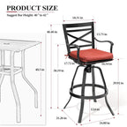Ensemble de 3 ou 5 tabourets de bar pivotants et table de patio en aluminium pour l'extérieur