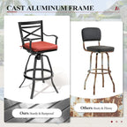 Ensemble de 3 ou 5 tabourets de bar pivotants et table de patio en aluminium pour l'extérieur