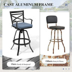 Ensemble de 3 ou 5 tabourets de bar pivotants et table de patio en aluminium pour l'extérieur