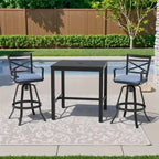 Ensemble de 3 ou 5 tabourets de bar pivotants et table de patio en aluminium pour l'extérieur