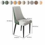 Chaise de salle à manger en similicuir avec haut dossier et accoudoirs inclinés