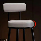 Tabouret de bar moderne en fer rond à dossier ouvert et rembourré