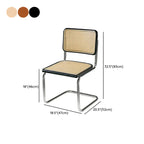 Chaise de salle à manger moderne en similicuir marron avec dossier tissé et piètement cantilever