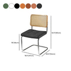Chaise de salle à manger moderne en similicuir marron avec dossier tissé et piètement cantilever
