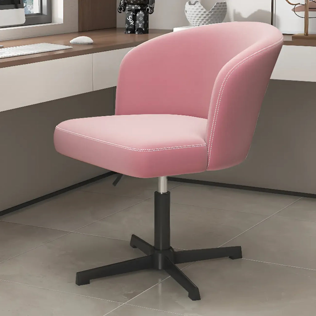 Fauteuil de bureau pivotant élégant en cuir orange