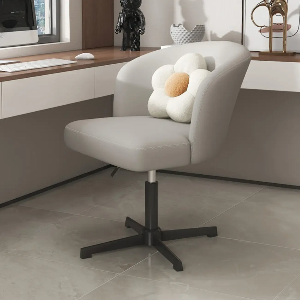 Fauteuil de bureau pivotant élégant en cuir orange