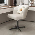 Fauteuil de bureau pivotant élégant en cuir orange