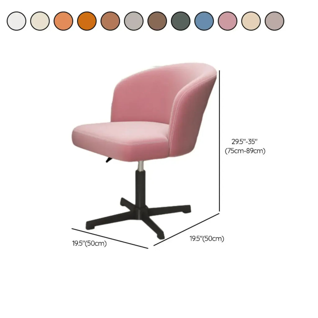 Fauteuil de bureau pivotant élégant en cuir orange
