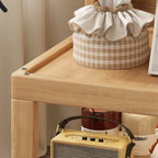 Dessus de table de rangement en bois de noyer à 3 niveaux avec roulettes