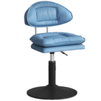 Chaise de bar moderne à dossier bas réglable pivotante en similicuir