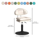 Chaise de bar moderne à dossier bas réglable pivotante en similicuir