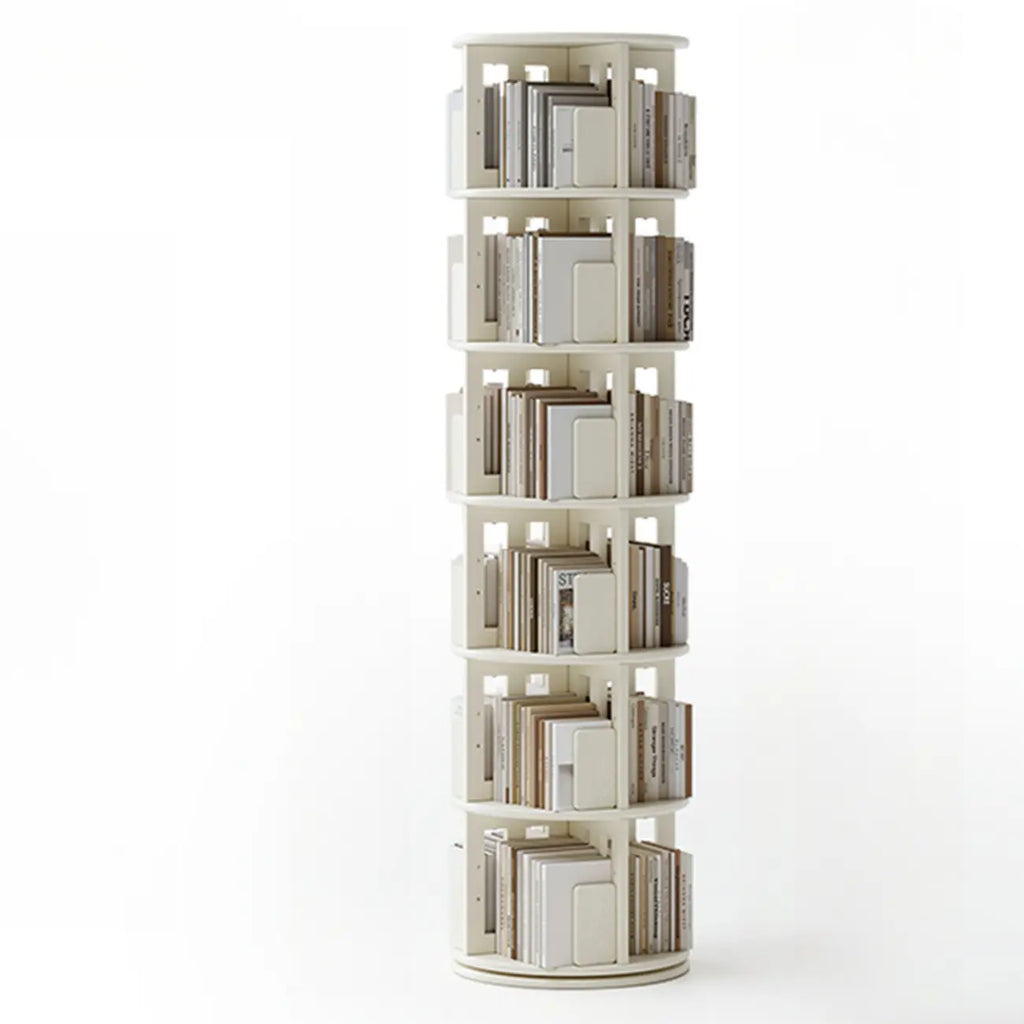 Bibliothèque verticale ouverte à l'arrière en hévéa pivotante avec tiroir